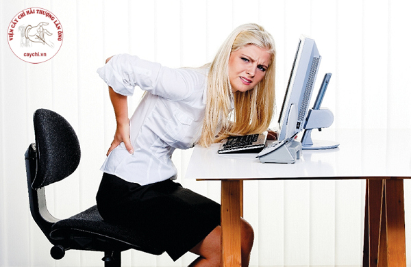 Công việc văn phòng ngồi lâu một tư thế là một trong những nguyên nhân cơ bản gây ra thoái hóa cột sống thắt lưng